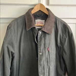 Levi's Men's Military Chore Jacket Cotton Canvas Corduroy Coat Green XL